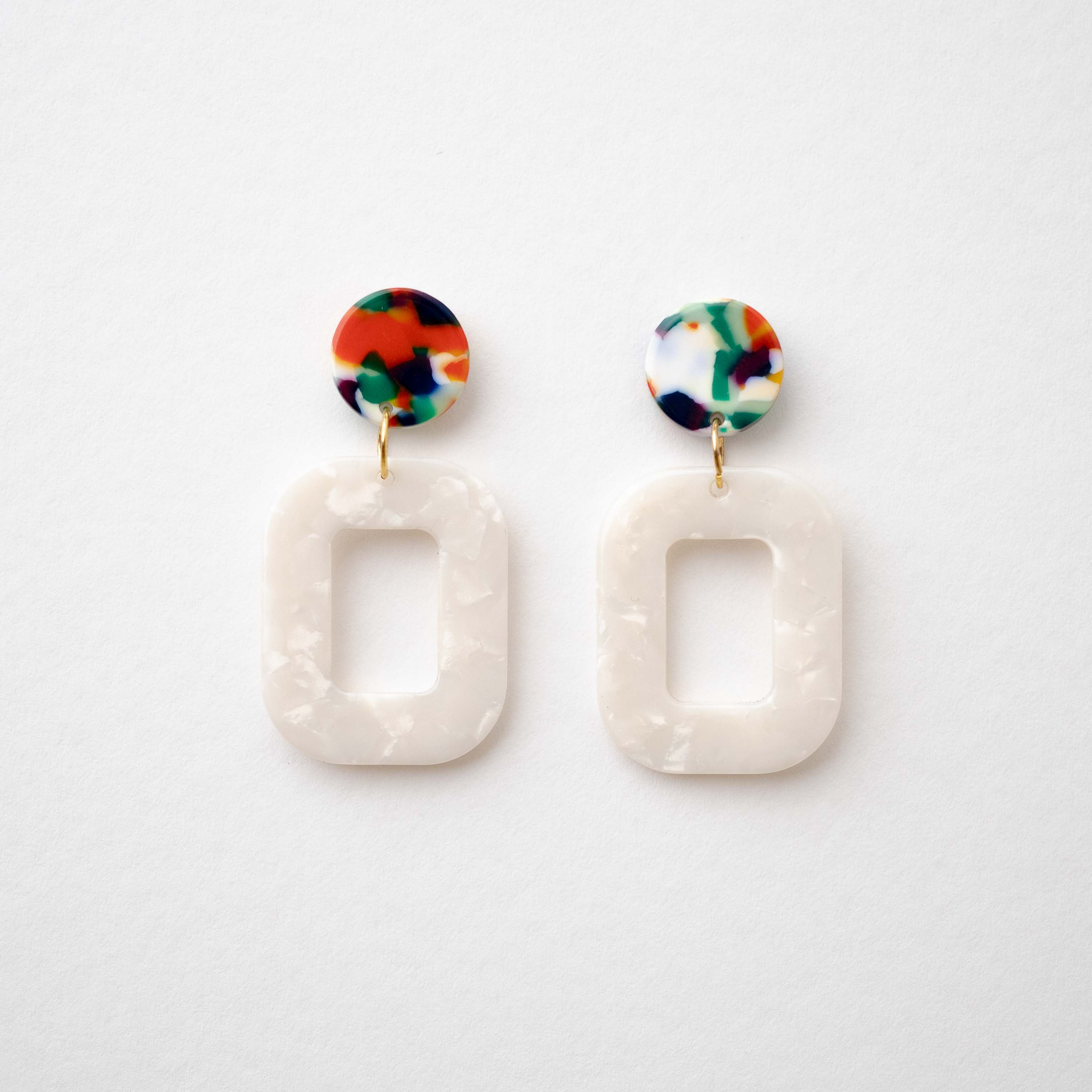 Gemma - Marble Pattern Bold Earring