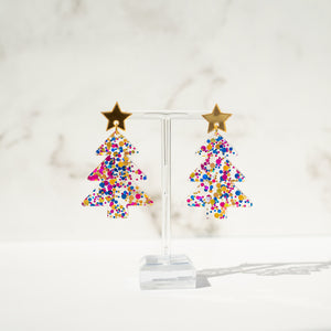 Statement Christmas Tree Confetti Earring