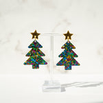 Load image into Gallery viewer, Christmas Tree Colourful Glitter Earring
